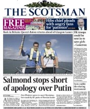 The Scotsman () Newspaper Front Page for 12 May 2014