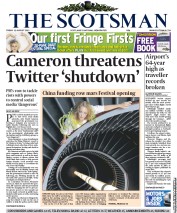 The Scotsman () Newspaper Front Page for 12 August 2011