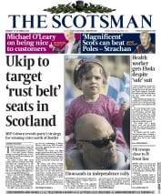 The Scotsman () Newspaper Front Page for 13 October 2014