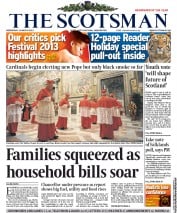 The Scotsman () Newspaper Front Page for 13 March 2013