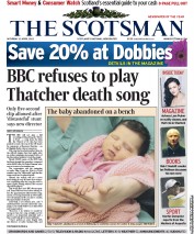 The Scotsman () Newspaper Front Page for 13 April 2013