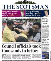 The Scotsman () Newspaper Front Page for 13 May 2015
