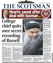 The Scotsman () Newspaper Front Page for 14 November 2012
