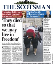 The Scotsman () Newspaper Front Page for 14 January 2015