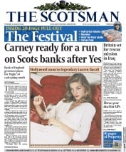 The Scotsman () Newspaper Front Page for 14 August 2014