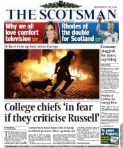 The Scotsman () Newspaper Front Page for 15 November 2012