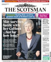 The Scotsman () Newspaper Front Page for 15 November 2018