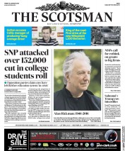 The Scotsman () Newspaper Front Page for 15 January 2016