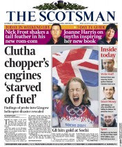 The Scotsman () Newspaper Front Page for 15 February 2014