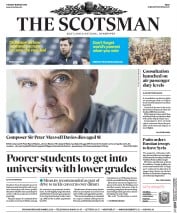 The Scotsman () Newspaper Front Page for 15 March 2016