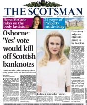 The Scotsman () Newspaper Front Page for 15 May 2014