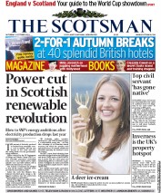 The Scotsman () Newspaper Front Page for 1 October 2011