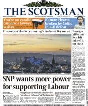 The Scotsman () Newspaper Front Page for 1 December 2014