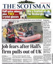 The Scotsman () Newspaper Front Page for 20 November 2012