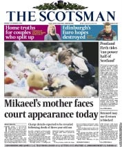 The Scotsman () Newspaper Front Page for 20 January 2014