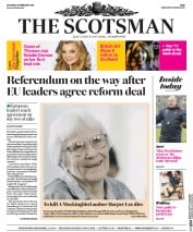 The Scotsman () Newspaper Front Page for 20 February 2016