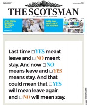 The Scotsman () Newspaper Front Page for 20 June 2016