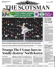 The Scotsman () Newspaper Front Page for 20 September 2017