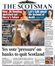 The Scotsman () Newspaper Front Page for 21 May 2013
