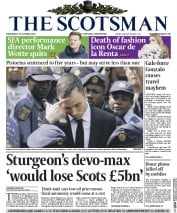 The Scotsman () Newspaper Front Page for 22 October 2014