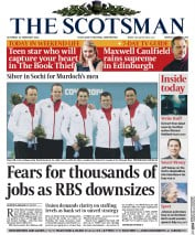 The Scotsman () Newspaper Front Page for 22 February 2014