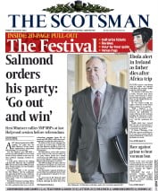 The Scotsman () Newspaper Front Page for 22 August 2014