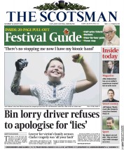 The Scotsman () Newspaper Front Page for 22 August 2015