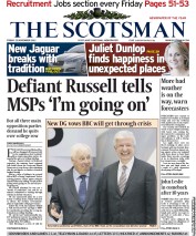 The Scotsman () Newspaper Front Page for 23 November 2012
