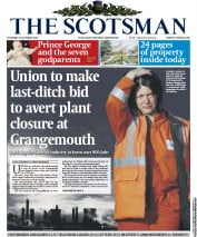 The Scotsman () Newspaper Front Page for 24 October 2013