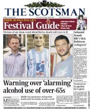 The Scotsman () Newspaper Front Page for 24 August 2015