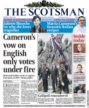 The Scotsman () Newspaper Front Page for 25 April 2015
