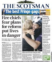 The Scotsman () Newspaper Front Page for 25 August 2011