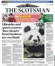 The Scotsman () Newspaper Front Page for 25 August 2017