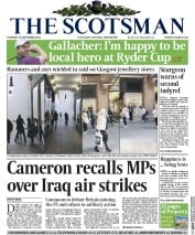 The Scotsman () Newspaper Front Page for 25 September 2014