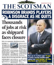 The Scotsman () Newspaper Front Page for 26 November 2012