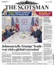The Scotsman () Newspaper Front Page for 26 August 2019