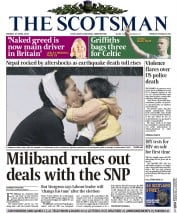The Scotsman () Newspaper Front Page for 27 April 2015