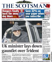 The Scotsman () Newspaper Front Page for 29 October 2012