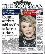 The Scotsman () Newspaper Front Page for 29 August 2014