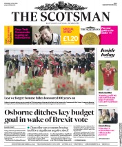 The Scotsman () Newspaper Front Page for 2 July 2016