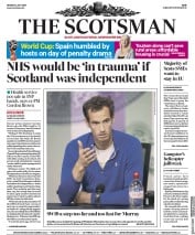 The Scotsman () Newspaper Front Page for 2 July 2018