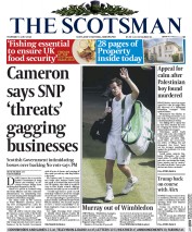 The Scotsman () Newspaper Front Page for 3 July 2014