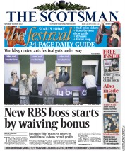 The Scotsman () Newspaper Front Page for 3 August 2013