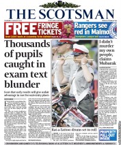 The Scotsman () Newspaper Front Page for 4 August 2011