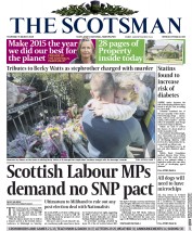 The Scotsman () Newspaper Front Page for 5 March 2015