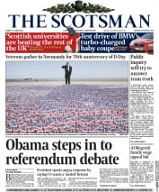 The Scotsman () Newspaper Front Page for 6 June 2014
