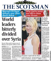The Scotsman () Newspaper Front Page for 6 September 2013