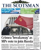 The Scotsman () Newspaper Front Page for 7 March 2014