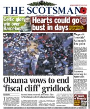 The Scotsman () Newspaper Front Page for 8 November 2012