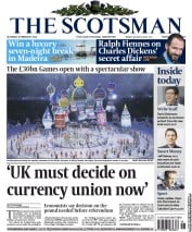 The Scotsman () Newspaper Front Page for 8 February 2014